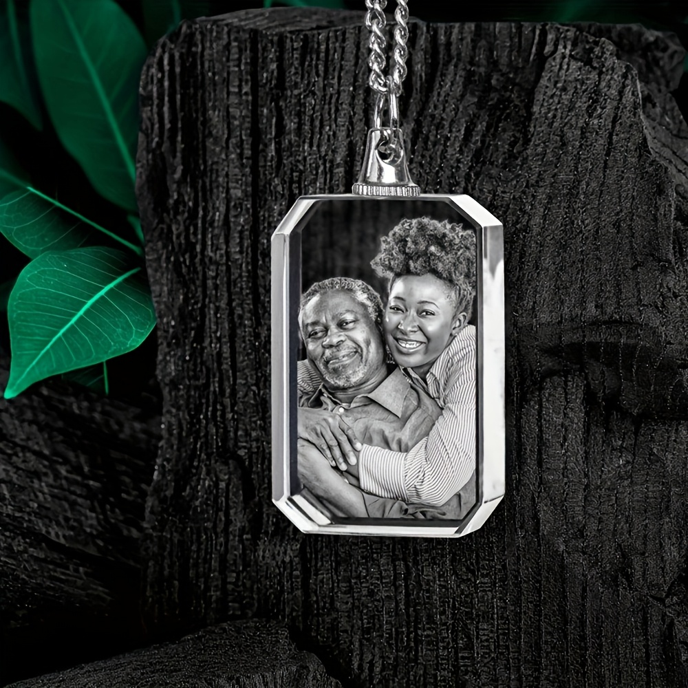 Custom Laser-Engraved Heart Photo Necklace
